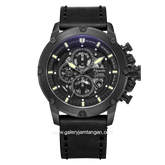 Alexandre Christie AC 6564 MC Black Chronograph Leather Strap